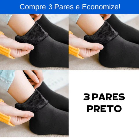 [3 Pares] Meias Térmicas - Thermo - Tamanho Único 34 a 42